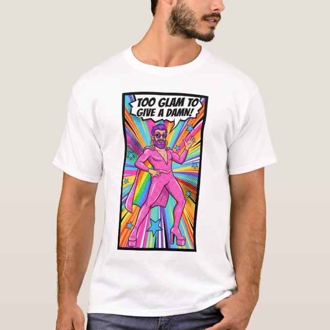 GAY GLAM T-Shirt | Gay Pride Shirt for Men | LGBTQ (Frente)