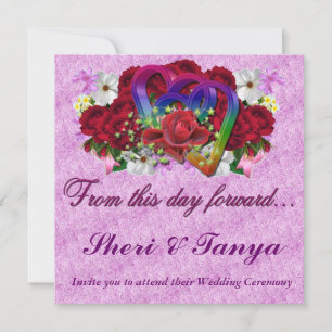 Gay Lésbica Cerimônia de Casamento Convite Lavenda