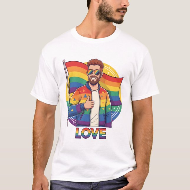 Gay LOVE T-Shirt | Gay Pride Shirt for Men | LGBTQ (Frente)