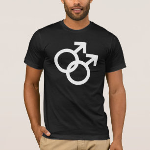 Gay masculino - Símbolos de sexo masculino T-shirt