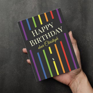 Gay queer striping feliz cartão de saudação de ani