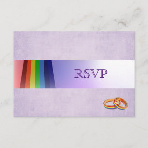 Gay Rainbow e Rings Wedding RSVP