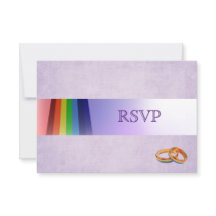 Gay Rainbow e Rings Wedding RSVP