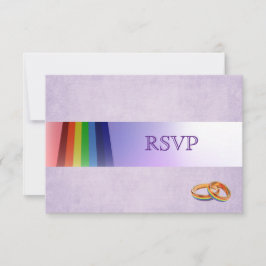 Gay Rainbow e Rings Wedding RSVP