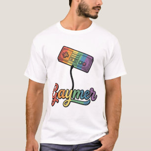 Gaymer Arco-íris Gamer Camisa Vetorial Design_1