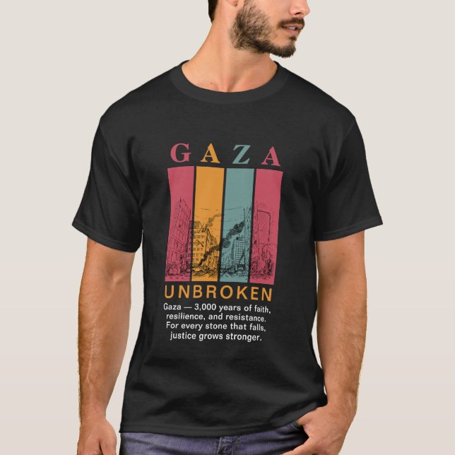 Gaza Solidariedade T-Shirt - 3.000 anos de fé (Frente)