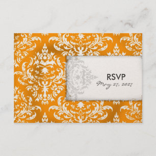 GC   Erika Vintage Turquoise Damask RSVP Ouro Me