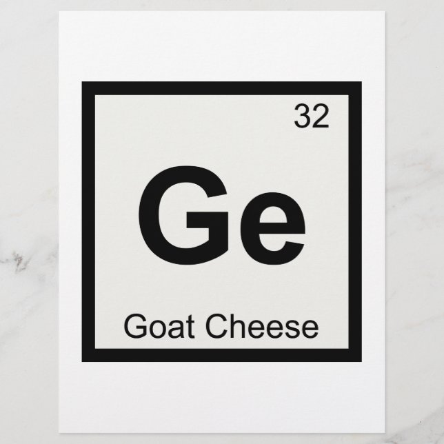 Ge - Química do Queijo de Cabra Símbolo da Tabela  (Frente)