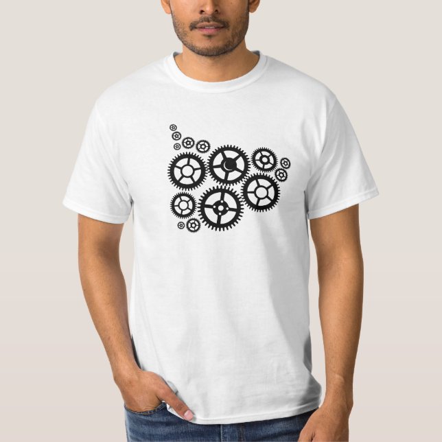 Gearpunk - uma camisa da engrenagem do steampunk (Frente)