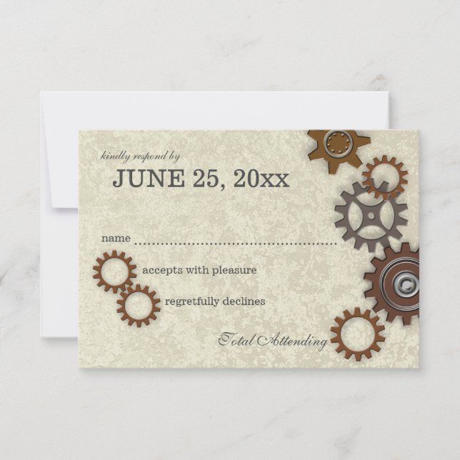 Gears Resposta ao Casamento Industrial Rustic (Frente)