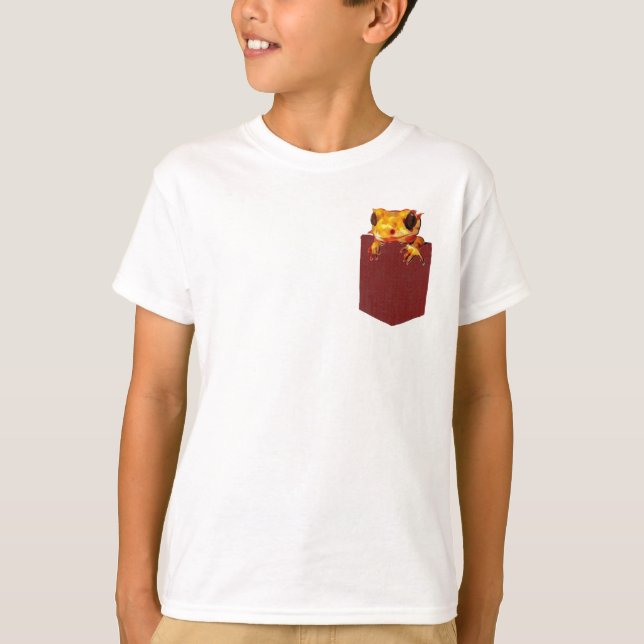 Gecko Colorido na Camisa Pocket T (Frente)