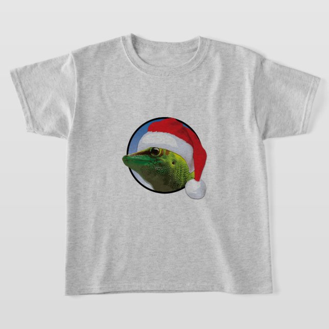 Gecko de Natal - Camisa Básica para Crianças (Postura )
