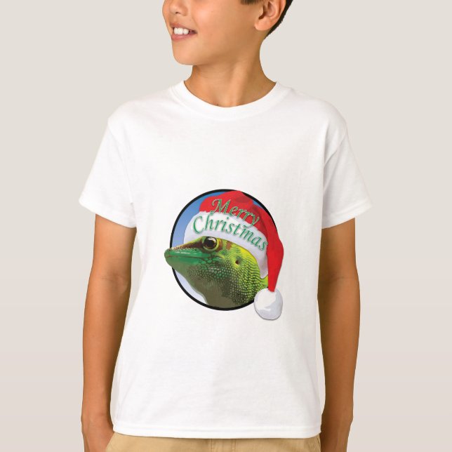 Gecko de Natal - Camisa Básica para Crianças (Frente)