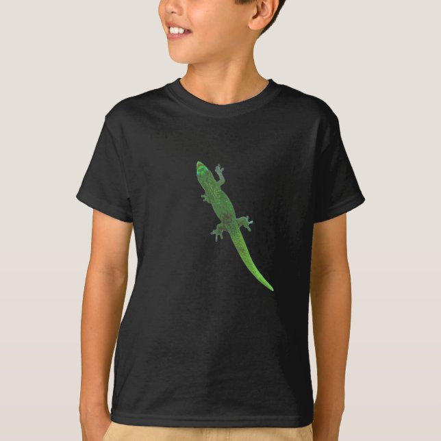Gecko digital na camiseta do garoto (Frente)