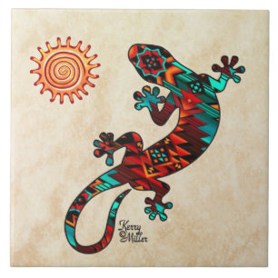 Gecko E Azulejo De Cerâmica Sun