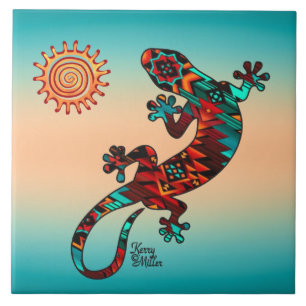 Gecko E Azulejo De Cerâmica Sun