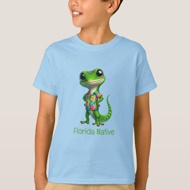 Gecko em Camisa Tropical (Frente)