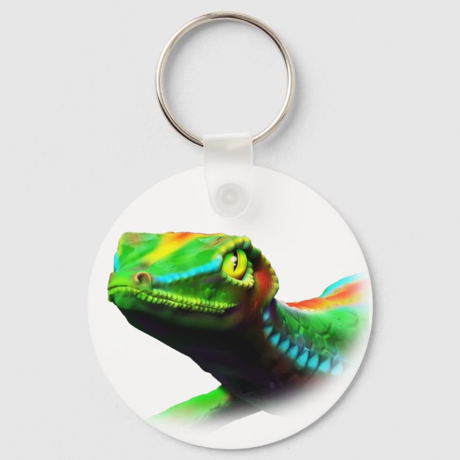 Gecko Lizard Rainbow Colors Chaveiro (Frente)