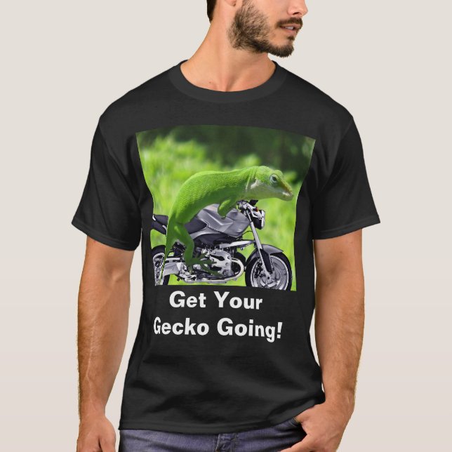 Gecko Rider Dark, Camiseta Verde Havaiana (Frente)