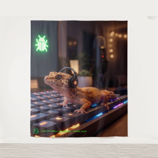 GeckoDev // Programador Cyberpunk Tapeçaria Imersi (Frente)