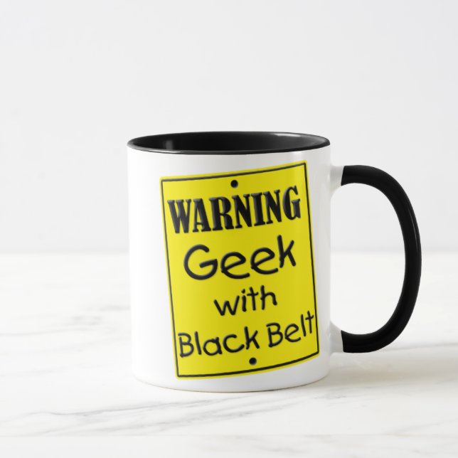 Geek de aviso com caneca preta (Direita)