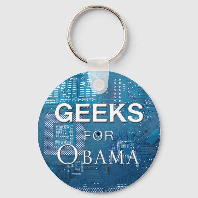 Geeks para Obama Chaveiro (Frente)