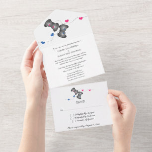 Geeky Gamers All in One Convite de casamento Ros