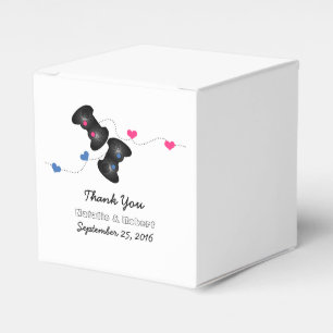 Geeky Gamers Casamento Caixas de Favor Rosa Escuro