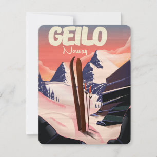Geilo Noruega belo pôster de esqui.