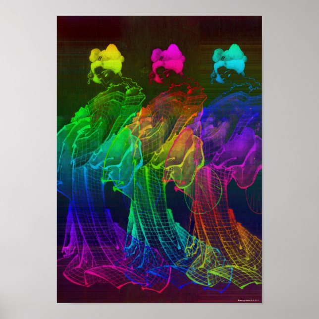 Geisha Abstrato Japão Wall Art Poster (Frente)