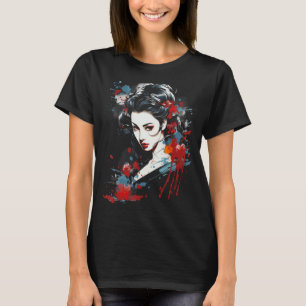 Geisha Camisetas de Gráfico de Arte Japonesa para