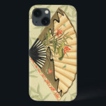 Geisha Fan com Folhas e Impressão Floral<br><div class="desc">Esta linda impressão tem uma ventoinha de guisha destacada sobre um fundo de folhas flutuantes. O ventilador também tem um na moda floral design. Os fãs de arte asiática deveriam adicionar isto à coleção deles!</div>