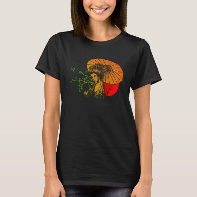Geisha Japão Rapariga de Arte Japonesa Pullover Ho (Frente)