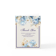 Gelo Azul e Floral Marinho Agradecimento de Aniver