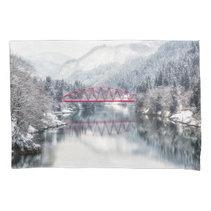 Gelo e neve Ponte vermelha no inverno, Japão