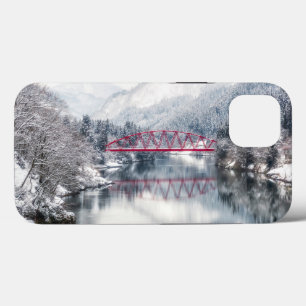 Gelo e neve Ponte vermelha no inverno, Japão