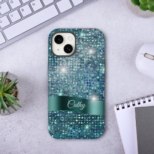 Gema Azul-Gem Azul-Sparkle com Faixa Teal
