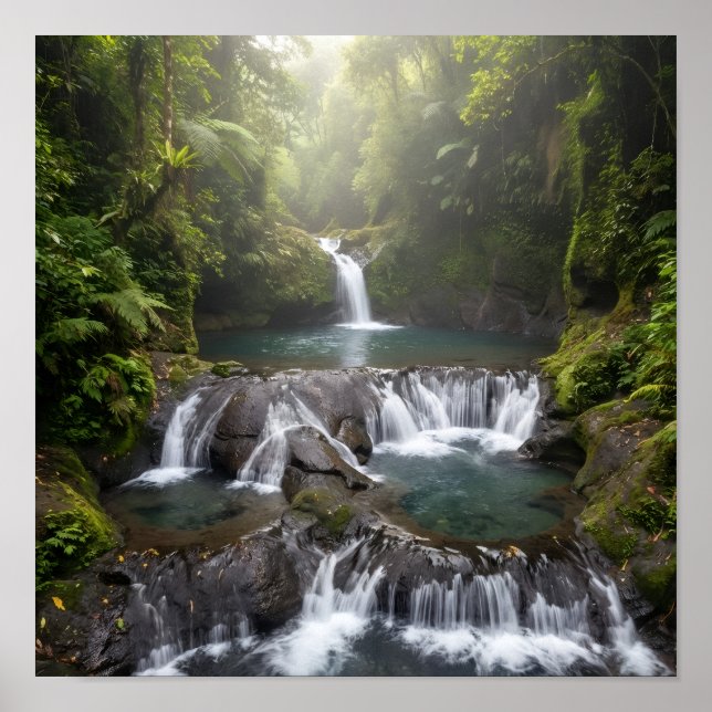 Gembleng Waterfall Bali Jungle Wall Art Poster (Frente)