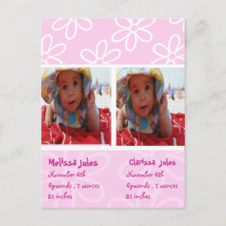 gêmeas bebê cartões de fotos de anúncio