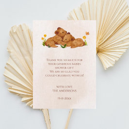 Gêmeos cartões de agradecimentos neutro em Chá de 