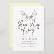 Gêmeos, Chá de fraldas de convite