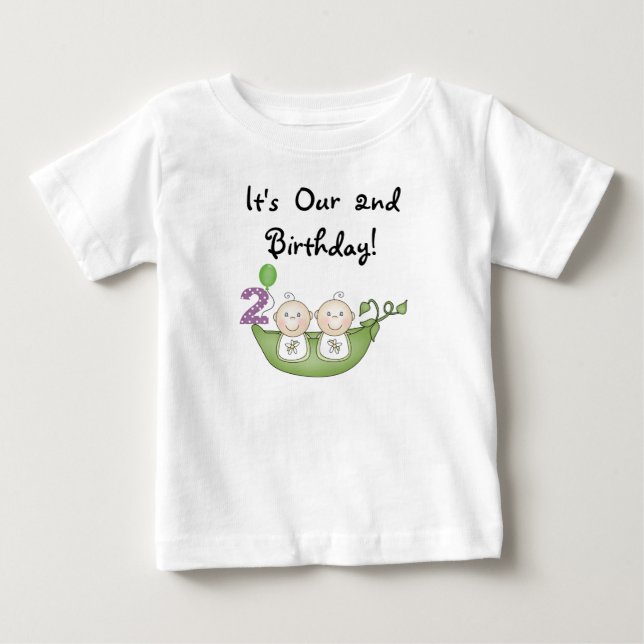 Gêmeos em camisa de segundo aniversário de Pod (Frente)