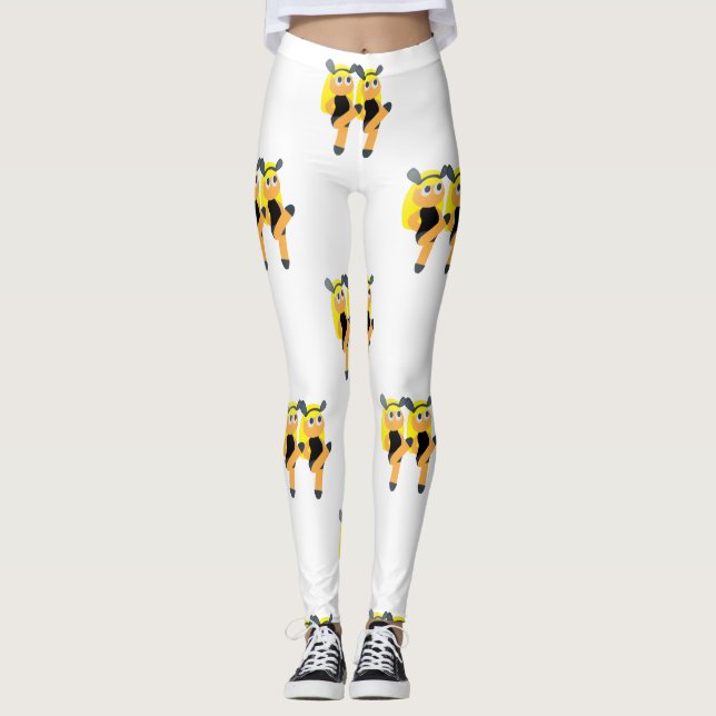 gêmeos emoji leggings (Frente)