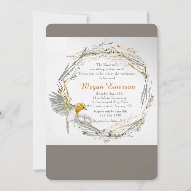 Gêmeos no Convite ao Chá de fraldas Nest (Frente)