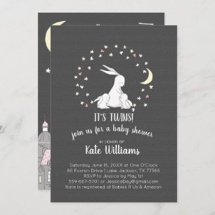 Gêmeos pouco convite do chá de fraldas do coelho