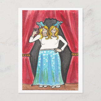 Gêmeos siameses circo + cartão postal de arte de s