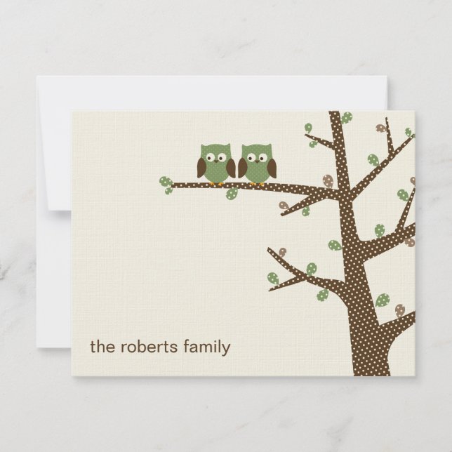 Gemidos De Coruja Dotty Obrigado Cartões Convite (Frente)