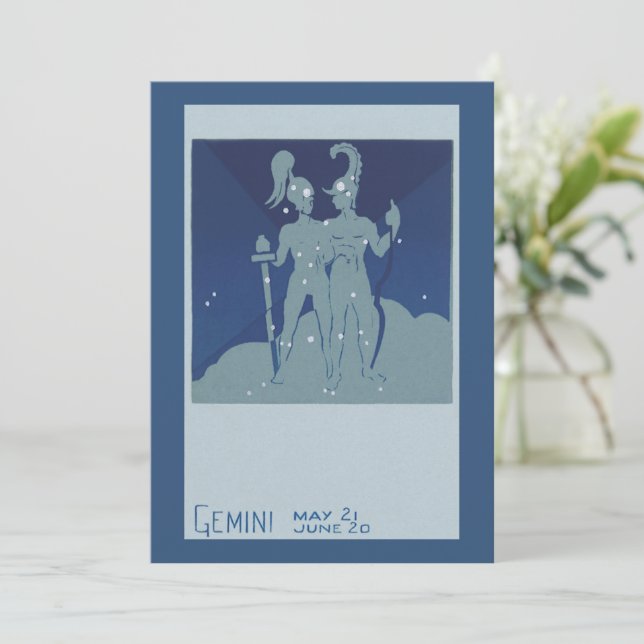 Gemini Constelação Gêmea Vintage Astrologia Zodiac (Em pé/Frente)