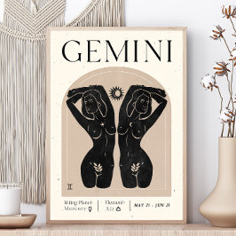 Gemini Feminine Zodiac Poster