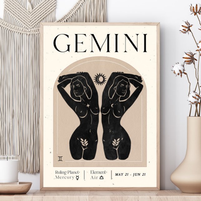 Gemini Feminine Zodiac Poster (Criador carregado)
